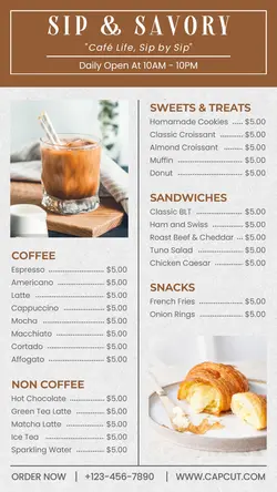 Cafe Menu Instagram Stories
