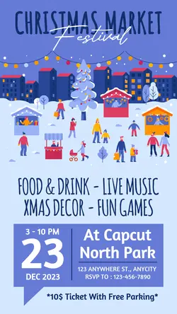 Christmas Market Promotions Poster Template TikTok