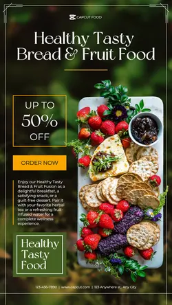 Food & Beverage Healthy Bread & Fruit Minimalist