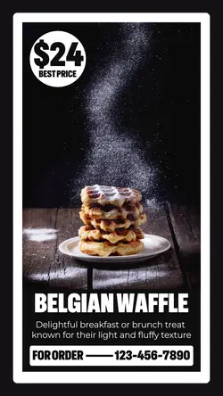 Food Belgian Waffle Display Instagram Story