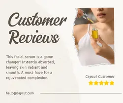 Beauty Customer Review Facial Serum Facebook Post