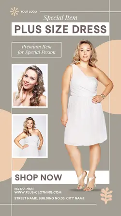 Plus Size Dress Fashion Instagram Story Post