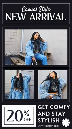 Fashion New Arrival Casual Instagram Story Black White