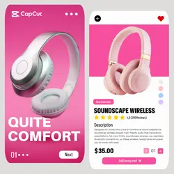 electronics wireless headphone product display