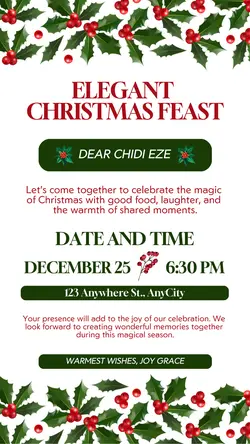 Christmas Dinner Invitation Instagram Story