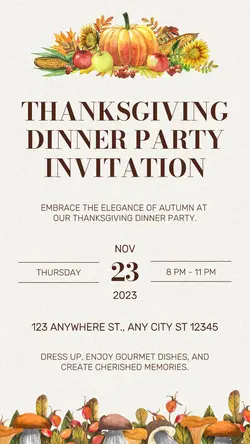 Thanksgiving Dinner Invitation Instagram Story