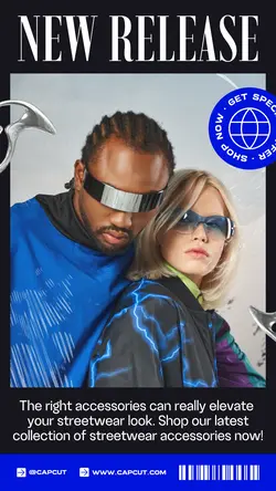 Black and Blue Modern Streetwear Fashion TikTok