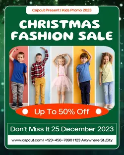 Christmas Fashion Sale Kids Instagram Post 