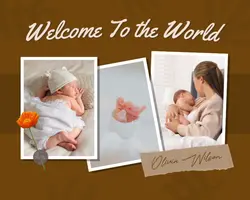 Brown Aesthetic Babby New Born Photo Collage
