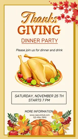 THANKSGIVING DINNER PARTY INSTAGRAM STORY