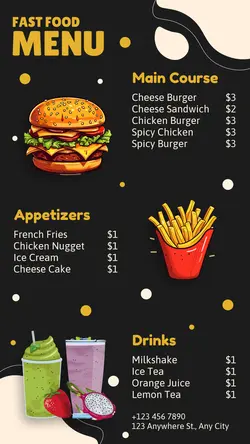 Fast Food Menu Instagram Story