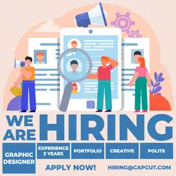 Hiring Graphic Designer Promotion Social Media Post Flat Modern