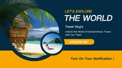 Orange Modern Vlog Travel Youtube Thumbnails