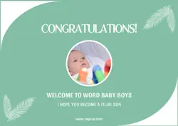 Congratulations Card For the Birth of A Baby Boy