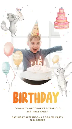 Birthday Party Invitation Cartoon(cc web)