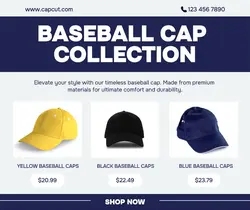 Fashion Baseball Cap Display Product Facebook Post