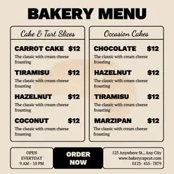 Bakery Menu Instagram Post
