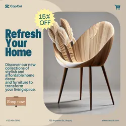 Single Wooden Chair Discount Facebook Post