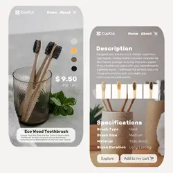 Personal care eco wood toothbrush product display