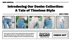 Fashion Style Denim Promotion Twitter Post