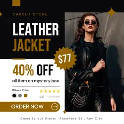 Leather Jacket Fashion Instagram Post