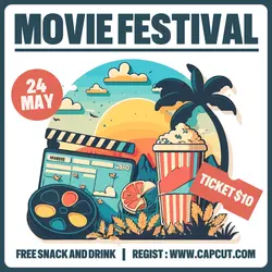 Movie Festival Event Promotion Instagram Post Flat Green Retro