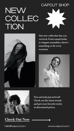 Fashion New Collection Black Instagram Story
