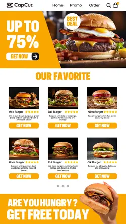 Food Burger Menus Page