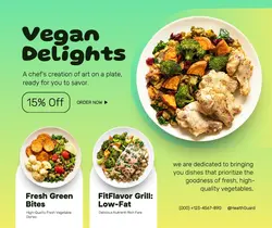 Vegan food promotion facebook post