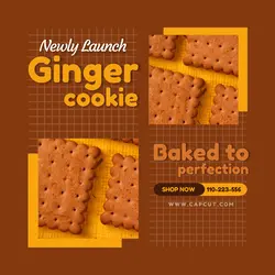 Food industry Ginger cookie product display