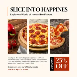 Beige and Red Elegant Pizza Promo Instagram Post