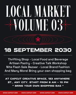 Black Modern Local Market Instagram Post