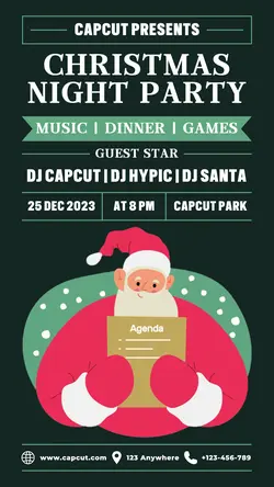 Christmas Night Party Poster Promotion IG Story