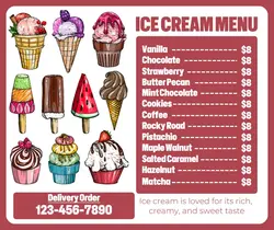 Food Ice Cream Menu Facebook
