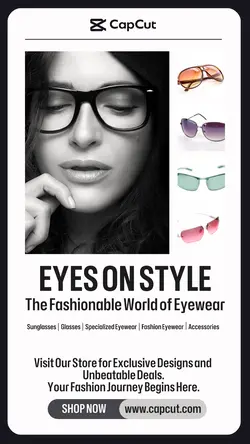 Fashion Eyewear Product Display Monochrome