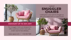 Furniture Snuggler Chairs Promotion Twitter post