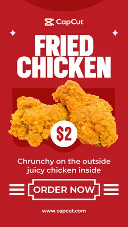 Fried Chicken Promotion Instagram Story Red