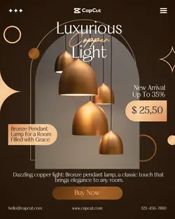Furniture Bronze Lamp Brown Cream Promotion Instagram Potrait