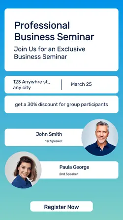 Business Seminar promotion for IG Story