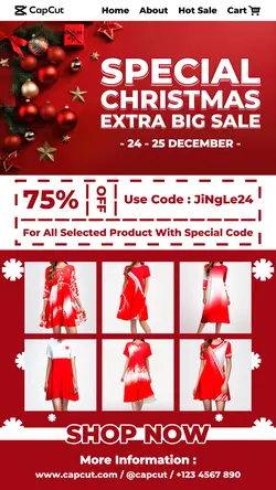 Special Christmas Extra Big Sale Casual Dress Social Media Story