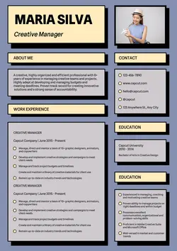 Business Resume Creative Manager