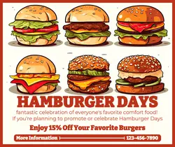 Food Hamburger Days Discount Facebook