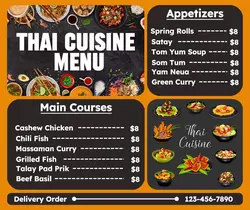 Food Thai Cuisine Menu Facebook