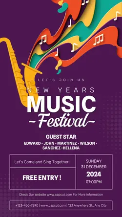 New Years Music Festival Instagram Story