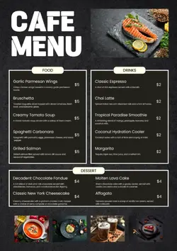 Cafe Menu