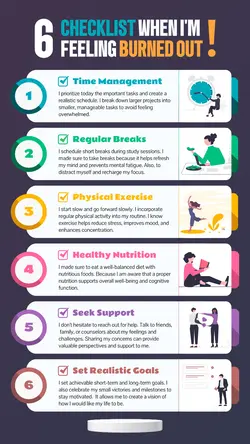 Non-marketing Infographics Multicolor Burn Out Checklist
