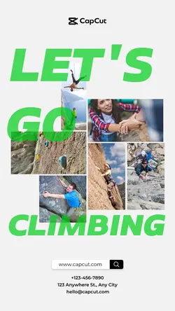 motion rock climbing activity Collage Style