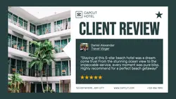 Minimalist Hotel Client Review Twitter Post