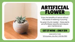 Artificial Flower Promotion Twitter Post