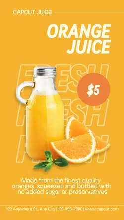 Orange Juice Product Display Instagram Story
